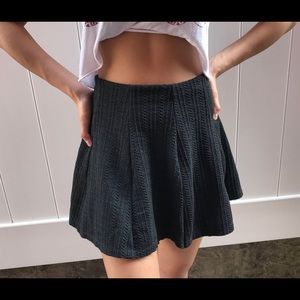 Zara Gray Wool Pleated Skirt